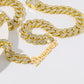 Custom Hiphop Name Necklace With12mm Rhinestone Cuban Chain - QHH3379