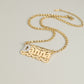 Custom Name Necklace 18K Gold Plated  Two Tone Pave Zircon Initial  Pendant Jewelry-SSN3856