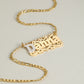 Custom Name Necklace 18K Gold Plated  Two Tone Pave Zircon Initial  Pendant Jewelry-SSN3856