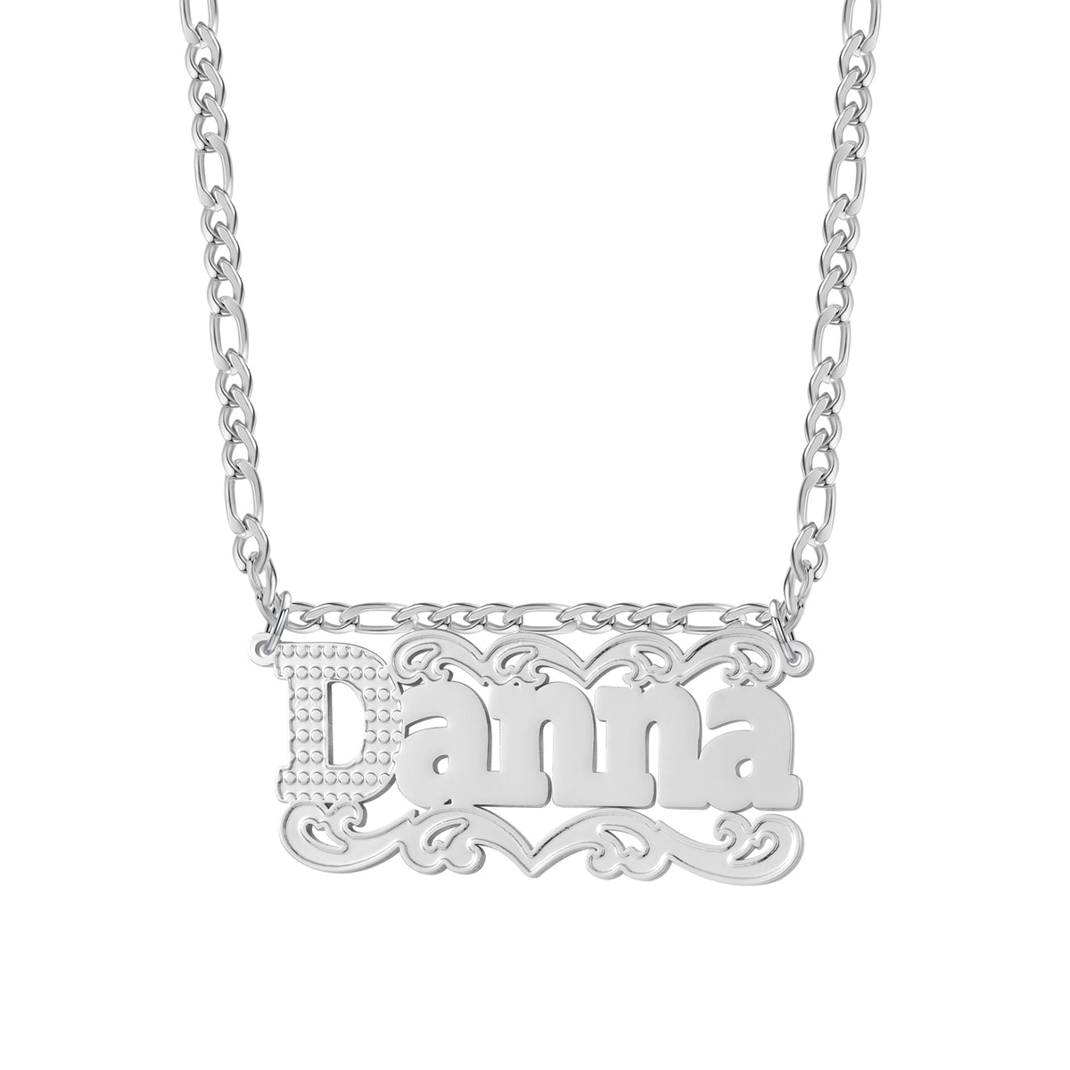 Custom Name Necklace 18K Gold Plated  Two Tone Pave Zircon Initial  Pendant Jewelry-SSN3856