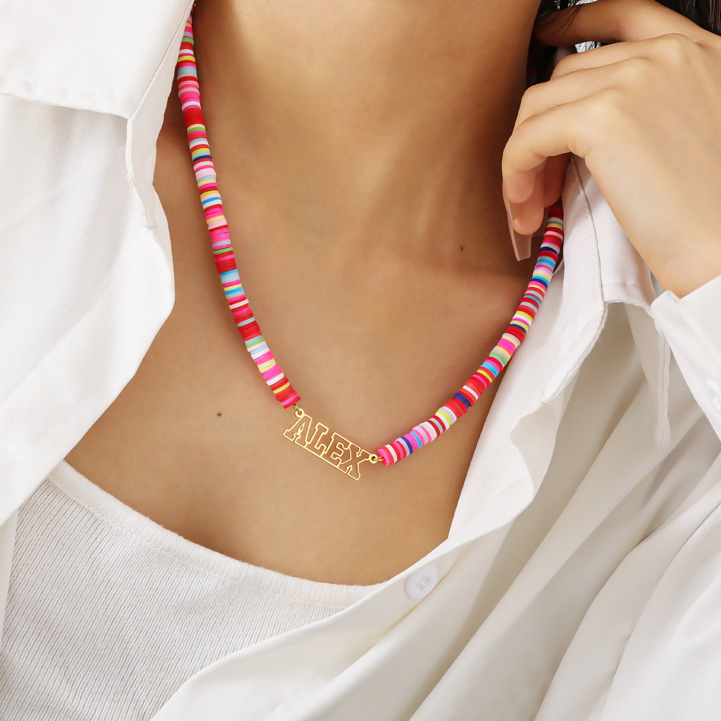 Personalized Name Necklace Rainbow Chain QN-N8835