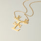 Custom Reindeer Antler Initial Name Necklace, Christmas Gift for Her-QN3889