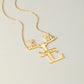 Custom Reindeer Antler Initial Name Necklace, Christmas Gift for Her-QN3889