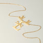 Custom Reindeer Antler Initial Name Necklace, Christmas Gift for Her-QN3889