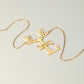 Custom Reindeer Antler Initial Name Necklace, Christmas Gift for Her-QN3889