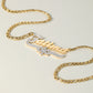 Custom Two-Tone Snowflake Name Necklace .Christmas Gift for Her-SSN3892