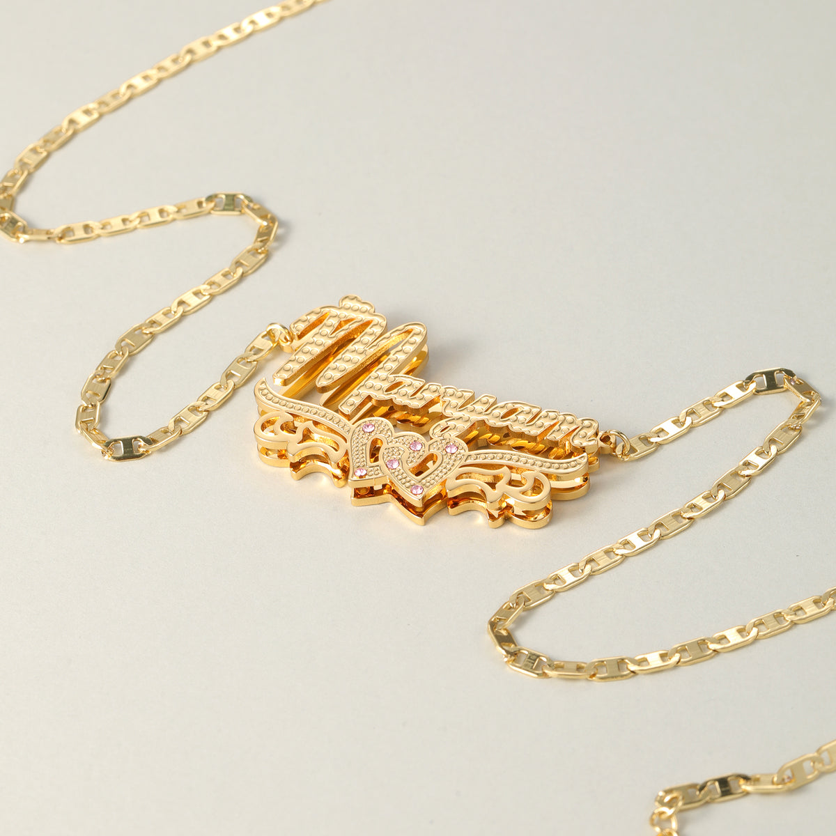 Custom Birthstone Heart Wing Name Necklace,  Personalized Pendant Gift for Her-SSN3894