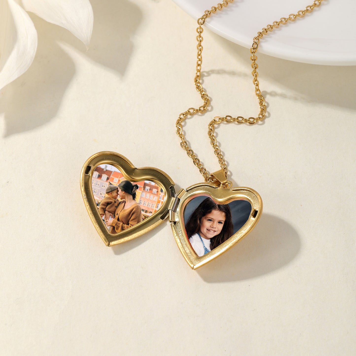 Customize Photo Engraving Name Heart Pendant Necklace CS-N8673
