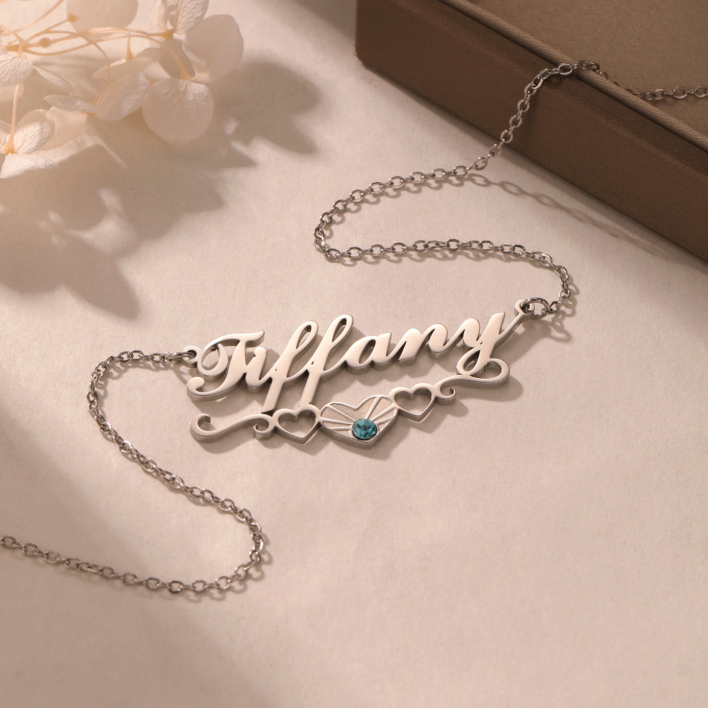 Personalized Heart Necklace With Birthstone For Women-QZN3505