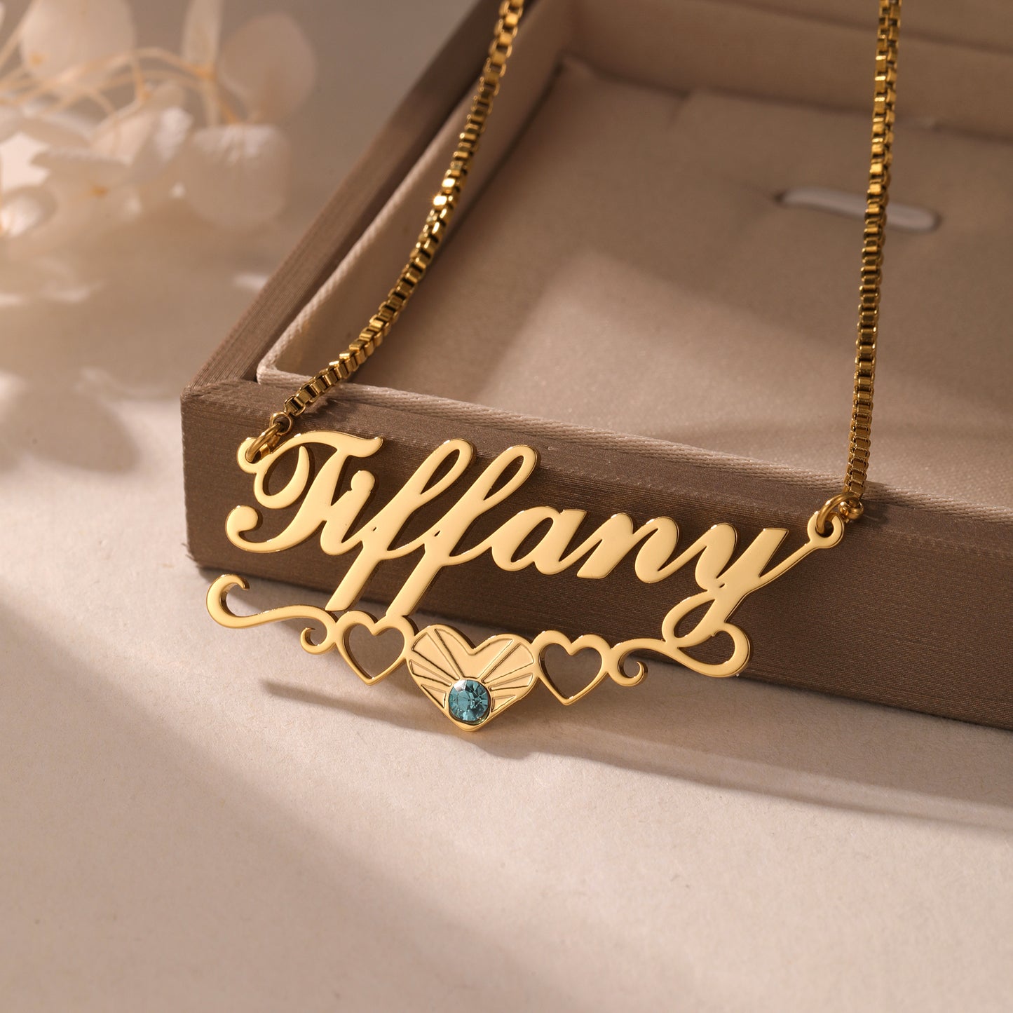 Personalized Heart Necklace With Birthstone For Women-QZN3505