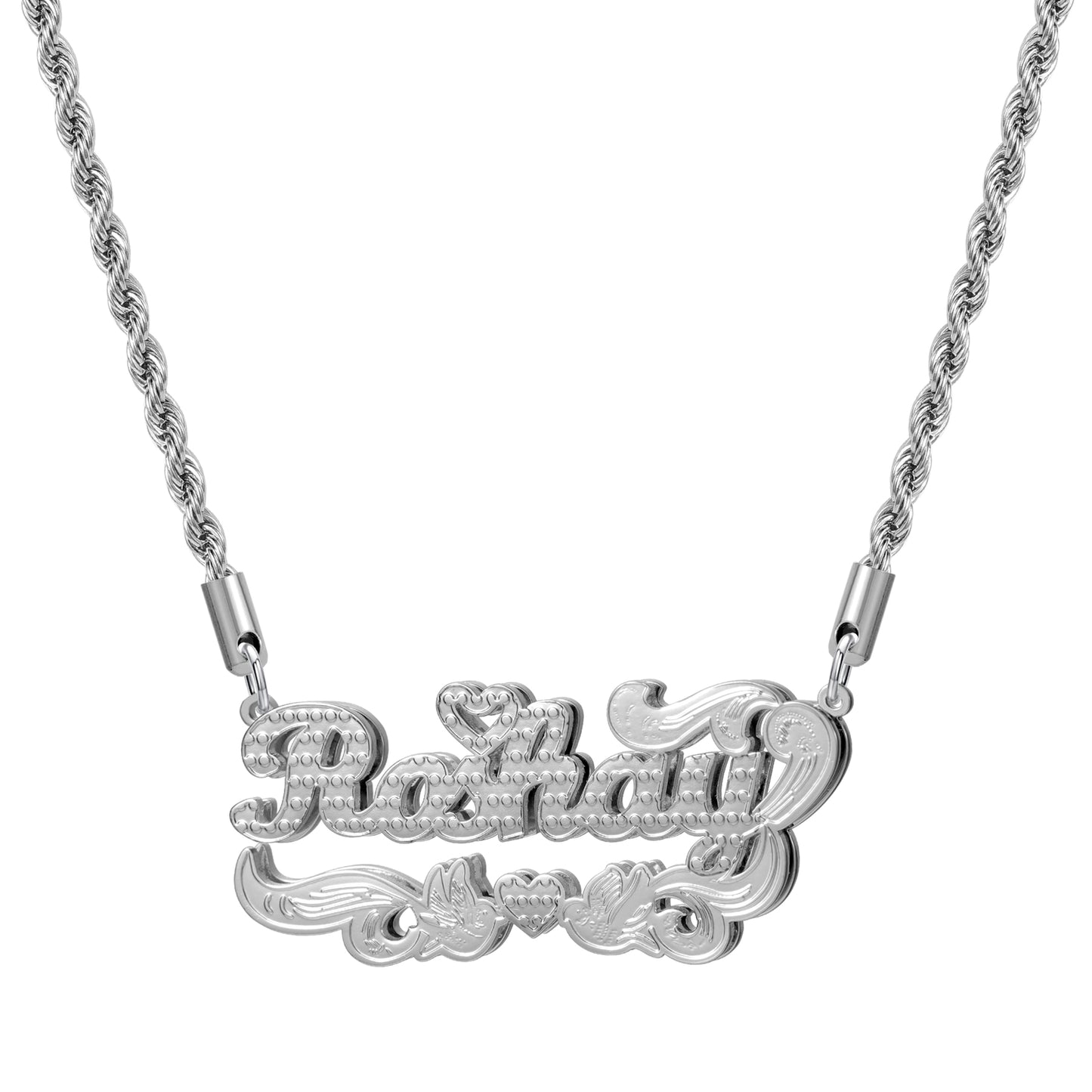 Personalized Custom Necklace Double Layered Two-Tone Elegant Gift - QCN3501