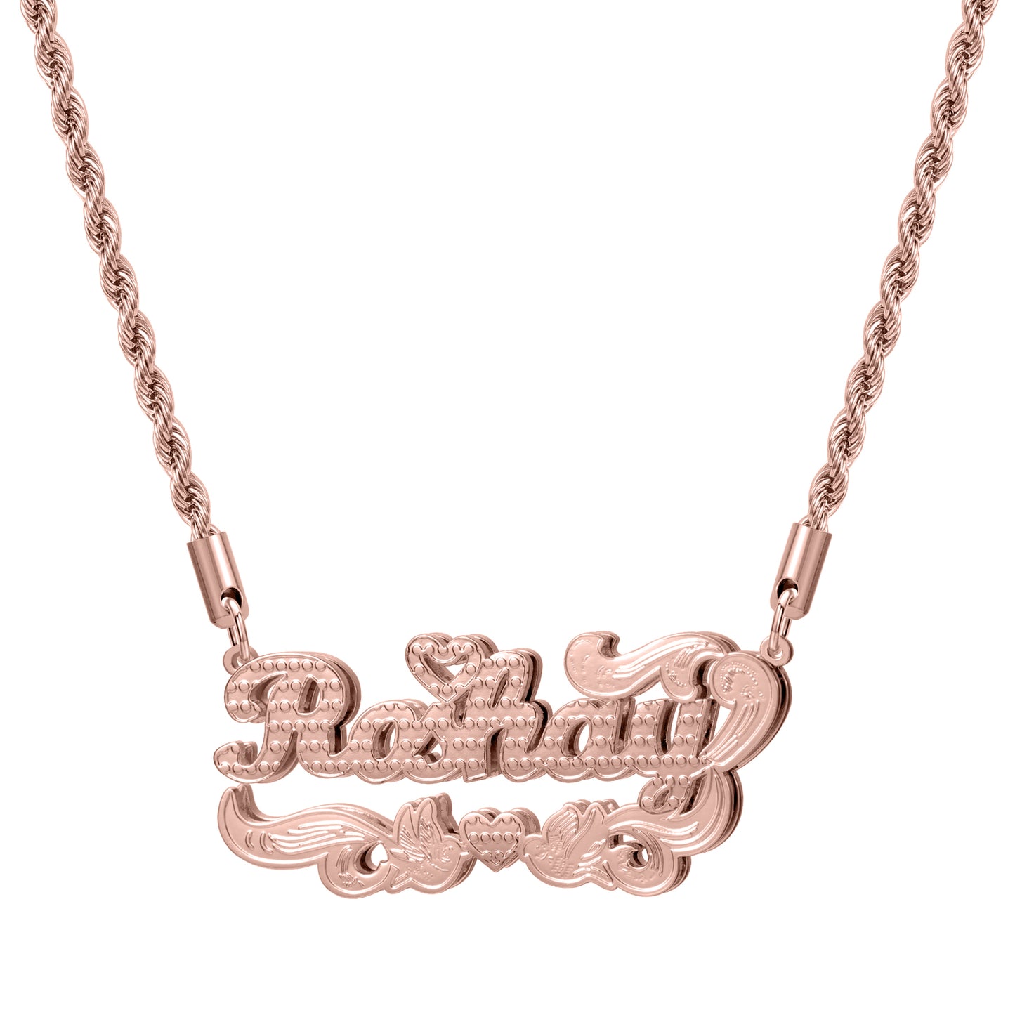 Personalized Custom Necklace Double Layered Two-Tone Elegant Gift - QCN3501