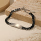 Customize Surface Laser Engraved Name Logo Couple Inlaid Zircon Bracelet - CB3567