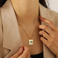 Customized Family Portrait Retangle Necklace QD-N8678