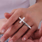 Custom Name Cross 18k Gold Plating Rings For Two Fingers - QHR3577