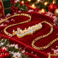 Custom Two-Tone Reindeer Name Necklace, Christmas Gift for Her-SSN3893