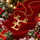 Custom Reindeer Antler Initial Name Necklace, Christmas Gift for Her-QN3889