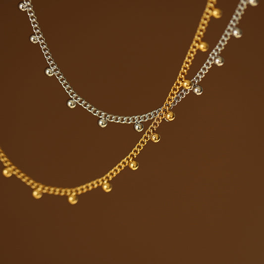 Dainty Stainless Steel Circle Necklace Cuban Chain CS-N8576