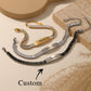Customize Surface Laser Engraved Name Logo Couple Inlaid Zircon Bracelet - CB3567