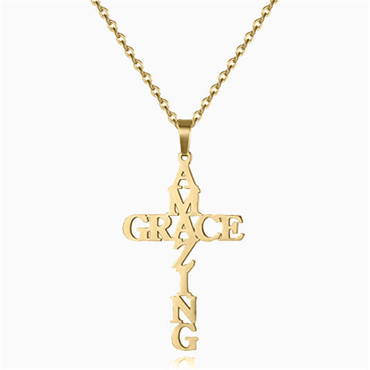 Personalized Name Cross Necklace QNN846