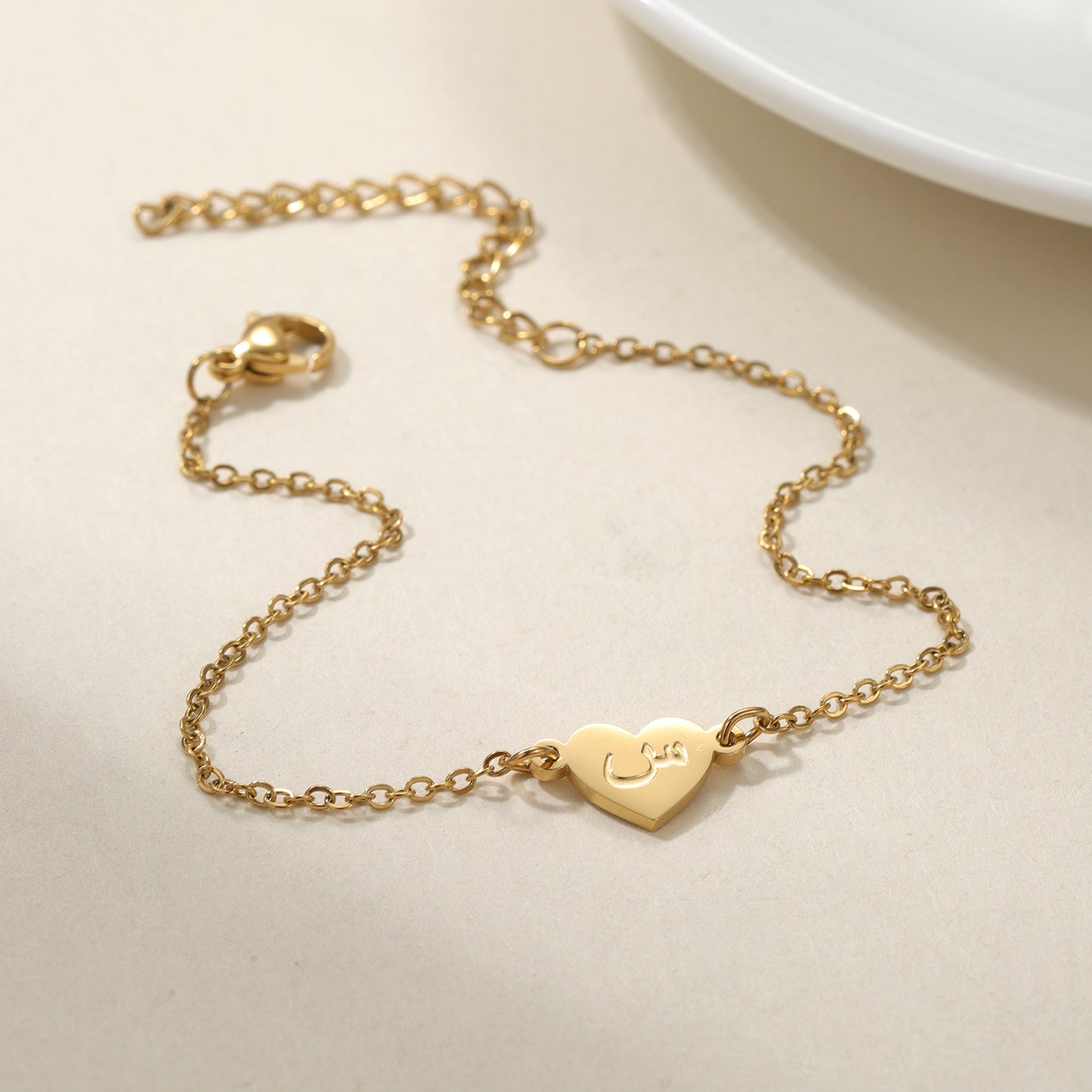 Custom Arabic Name Heart Pendant Bracele QF-N8760