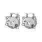 Cartoon Cat Twisted Hoop Earrings , Stainless Steel Gold Tone Hoop Earrings, Kids Cartoon Animal Fashion Ear Jewelry Gift -HE3664