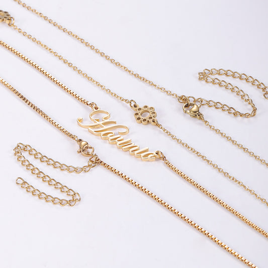 Customized Name Waist Chain With Cursive Font - QY3559
