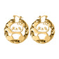Kids Bear Hoop Earrings, Hollow Cutout Bow Bear Twisted Loop Earrings,  Children Fashion Earrings-HE3665