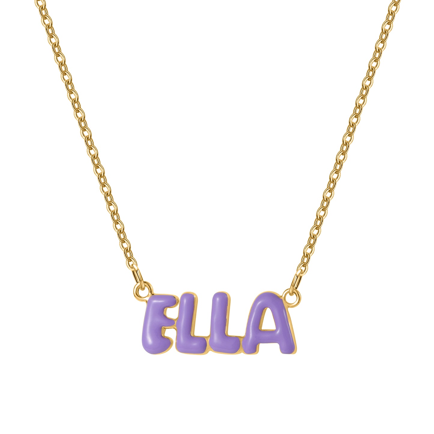 Customized Bubble Letter Necklace Cute Style For Girls - QHN3662