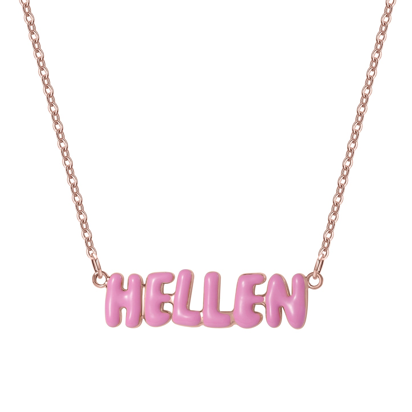 Customized Bubble Letter Necklace Cute Style For Girls - QHN3662