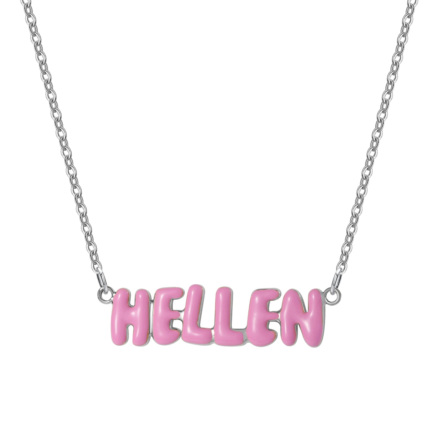 Customized Bubble Letter Necklace Cute Style For Girls - QHN3662