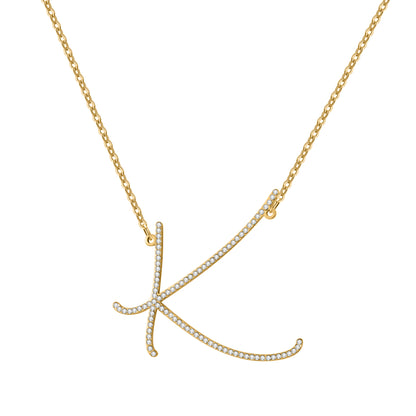 Personalized A-Z Initial Necklace With Crystal Letter - QZN3661