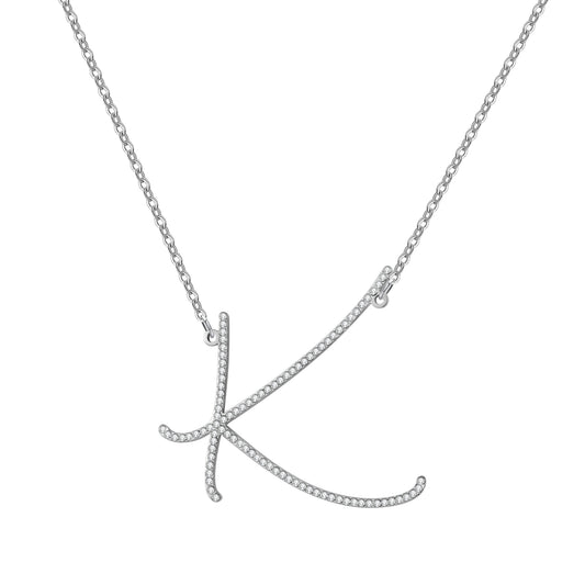 Personalized A-Z Initial Necklace With Crystal Letter - QZN3661