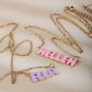 Customized Bubble Letter Necklace Cute Style For Girls - QHN3662