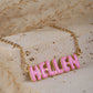 Customized Bubble Letter Necklace Cute Style For Girls - QHN3662