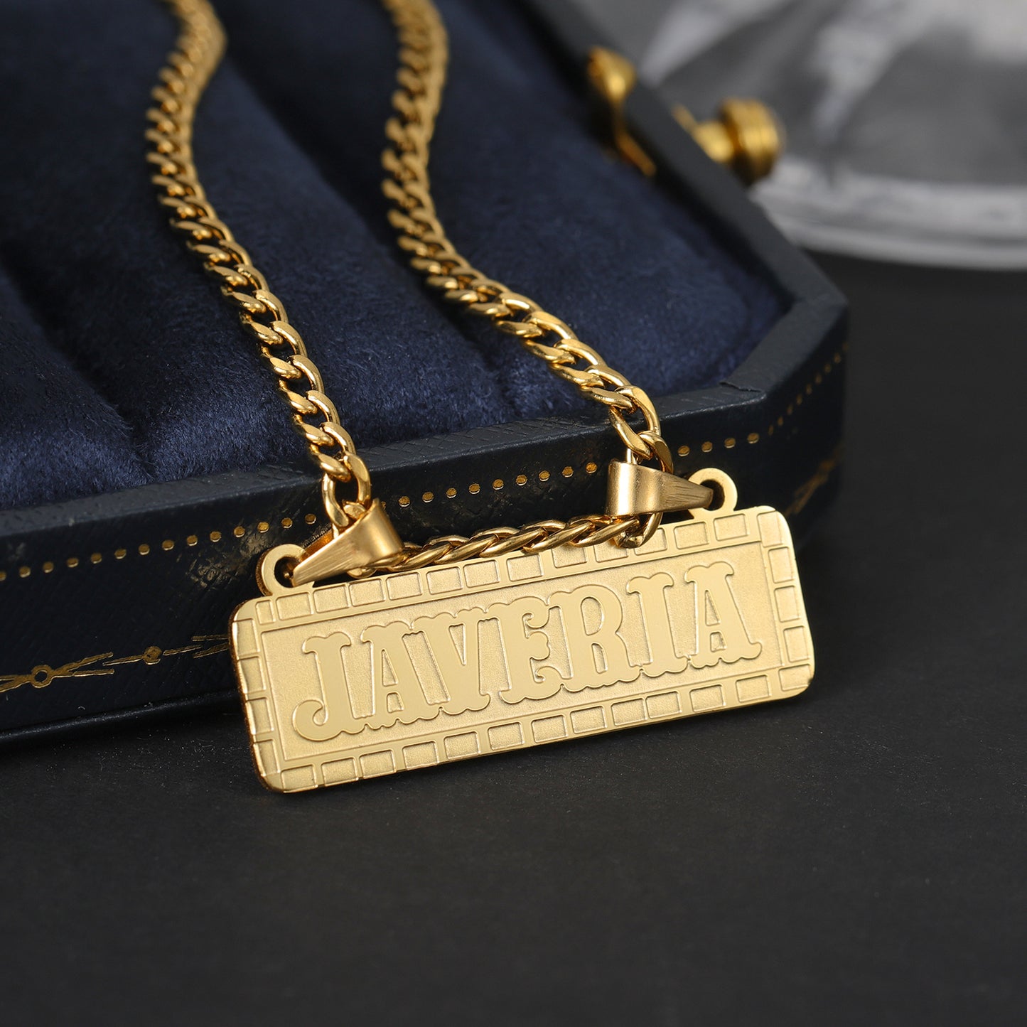 custom name plate necklace QSN3028