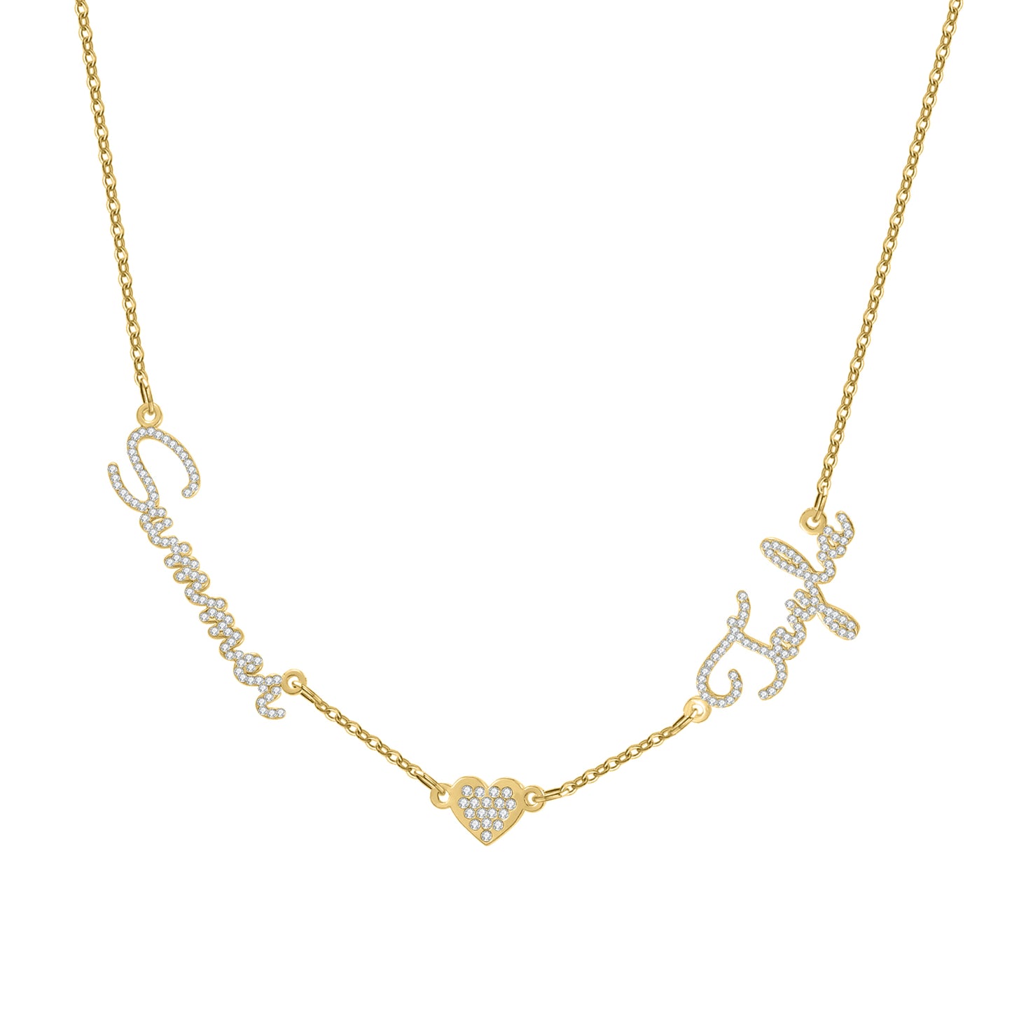 Custom Names CZ Stone Necklace QZN3113