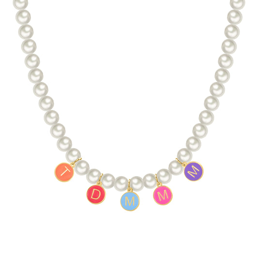 Custom Name Necklace With Pearl Chain SSN3015