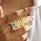 Custom Name Necklace 18K Gold Plated  Two Tone Pave Zircon Initial  Pendant Jewelry-SSN3856