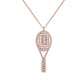 Custom Initial Tennis Racket Necklace, Zircon Paved Tennis Paddle Pendant Gold Sports Jewelry Gift-3DN3671