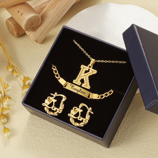 Children's Custom Name Jewelry Set QNBE3005