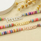Rainbow Soft Ceramic Name Necklace For Women QNN3630