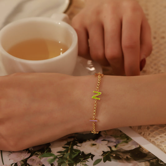 Custom Colorful Letter Bracelet QB870