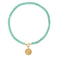 Mint Green Natural Stone Beaded Necklace with Heart Charm Bohemian Jewelry - SSN3696