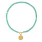 Mint Green Natural Stone Beaded Necklace with Heart Charm Bohemian Jewelry - SSN3696
