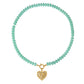Mint Green Natural Stone Beaded Necklace with Heart Charm Bohemian Jewelry - SSN3696