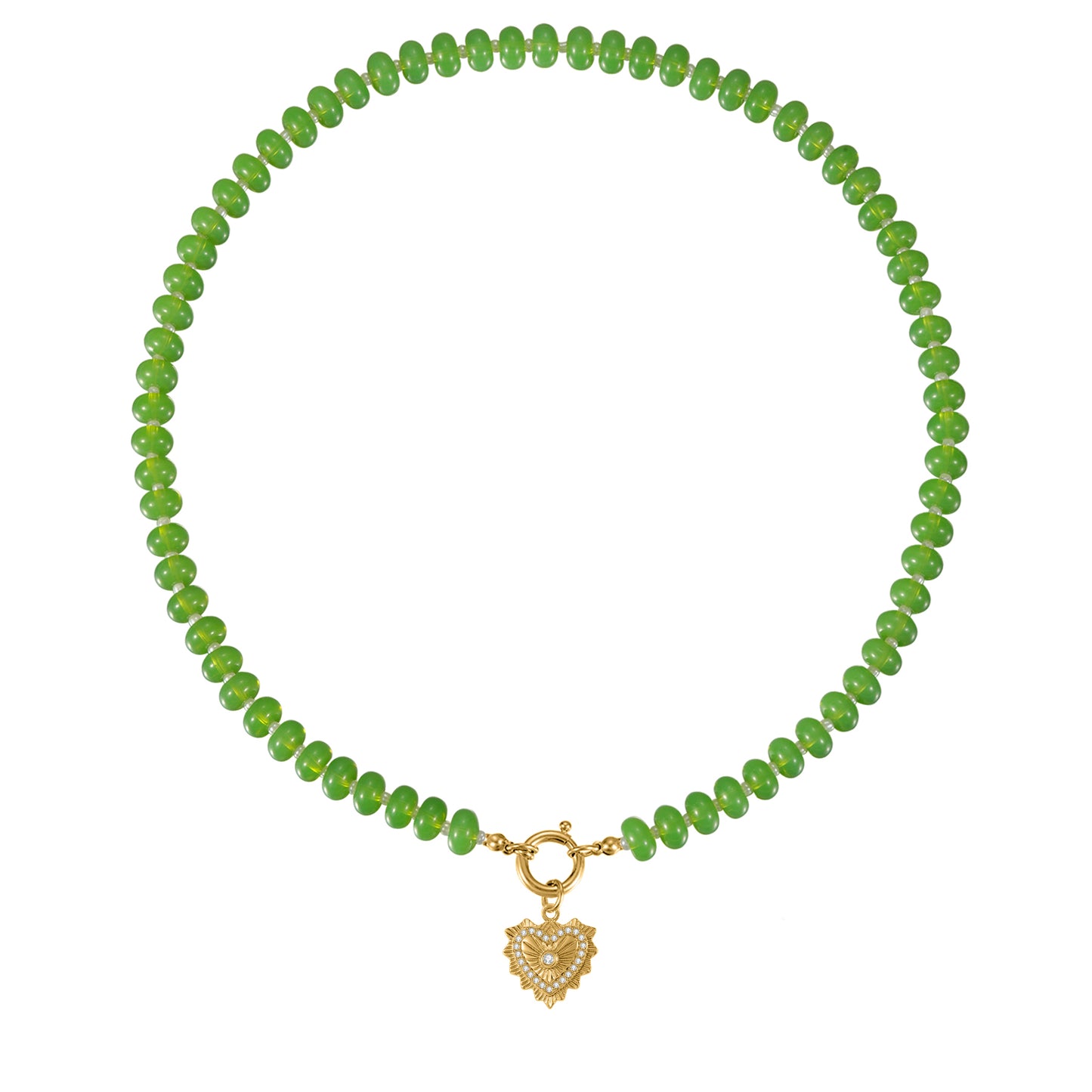Natural Stone Beaded Necklace with Custom Pendant Style, Bohemian Jewelry-SSN3700
