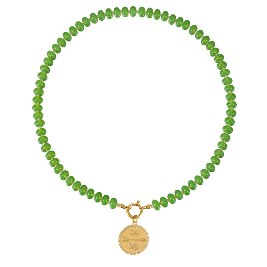 Natural Stone Beaded Necklace with Custom Pendant Style, Bohemian Jewelry-SSN3700