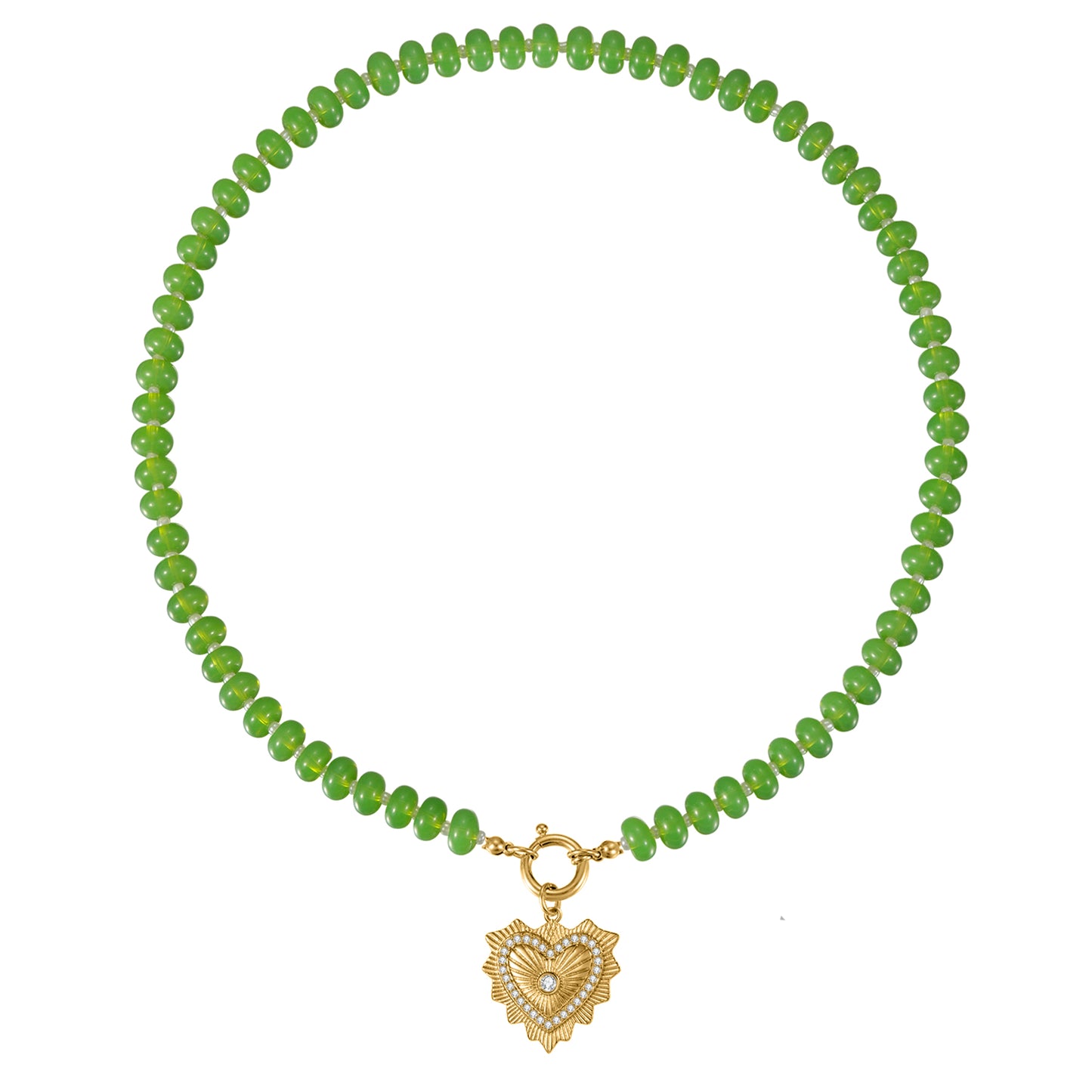Natural Stone Beaded Necklace with Custom Pendant Style, Bohemian Jewelry-SSN3700