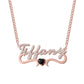 Custom Iced Out Name Necklace With Heart Birthstone  Stainless Steel Jewelry For Women Anniversary-QHN3674